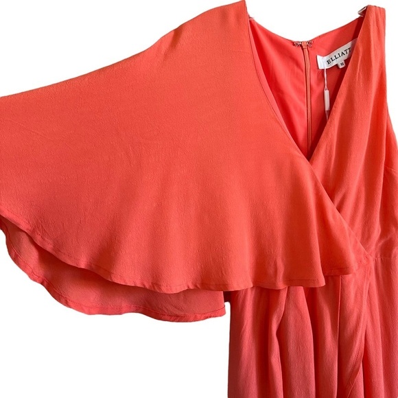 NWT Revolve Elliatt Glow Dress Blood Orange Asymmetric XS - Picture 4 of 14
